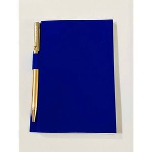 3️⃣Cynthia Rowley Blue Velvet Notebook with Gold Pen